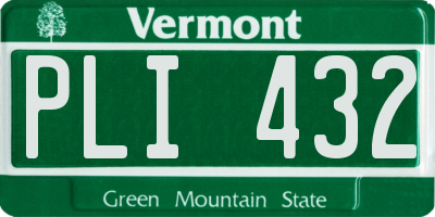 VT license plate PLI432