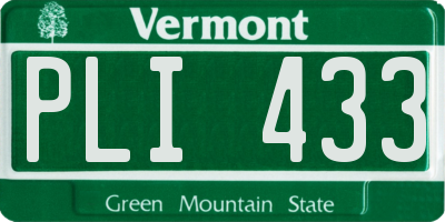 VT license plate PLI433