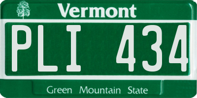 VT license plate PLI434