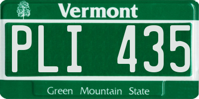 VT license plate PLI435