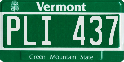 VT license plate PLI437
