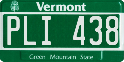 VT license plate PLI438