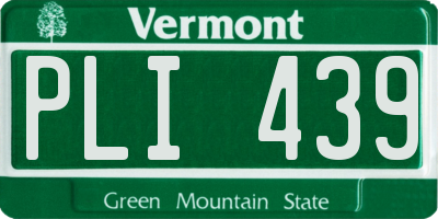 VT license plate PLI439