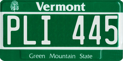VT license plate PLI445