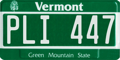 VT license plate PLI447