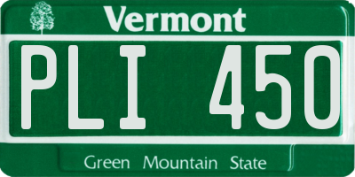 VT license plate PLI450