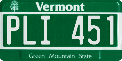 VT license plate PLI451
