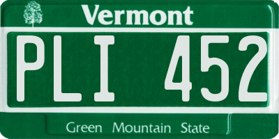 VT license plate PLI452