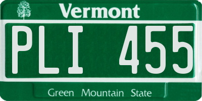 VT license plate PLI455