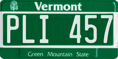 VT license plate PLI457