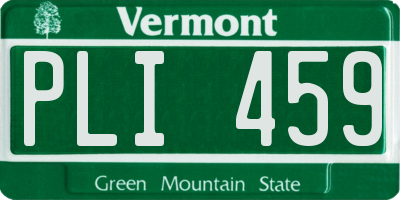 VT license plate PLI459