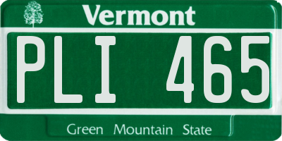 VT license plate PLI465