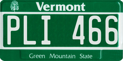 VT license plate PLI466