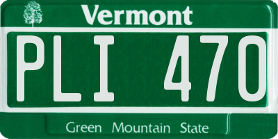 VT license plate PLI470