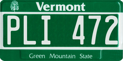 VT license plate PLI472