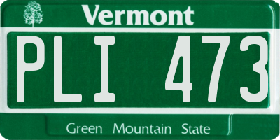 VT license plate PLI473