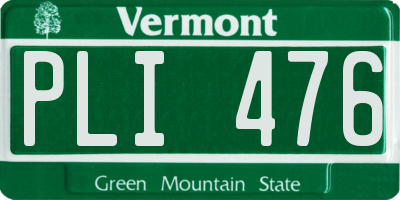 VT license plate PLI476