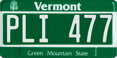 VT license plate PLI477