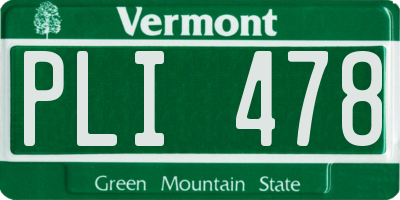 VT license plate PLI478