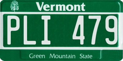 VT license plate PLI479
