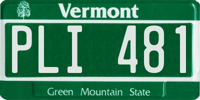 VT license plate PLI481