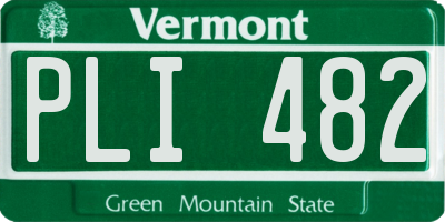 VT license plate PLI482