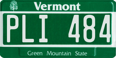 VT license plate PLI484