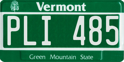 VT license plate PLI485