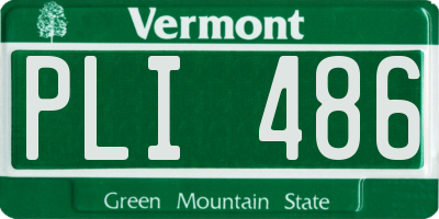 VT license plate PLI486