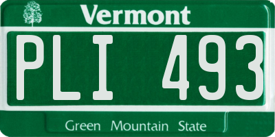 VT license plate PLI493