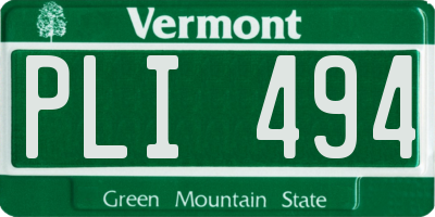 VT license plate PLI494