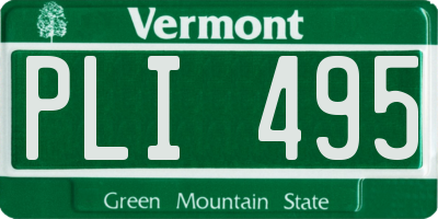 VT license plate PLI495