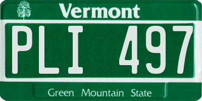 VT license plate PLI497