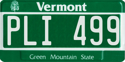 VT license plate PLI499