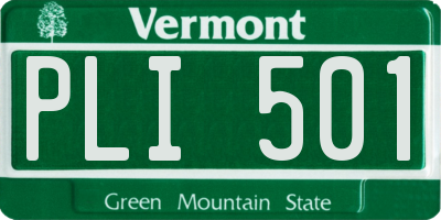 VT license plate PLI501