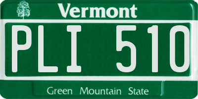 VT license plate PLI510