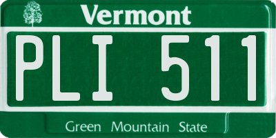 VT license plate PLI511