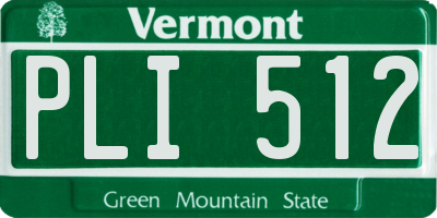VT license plate PLI512