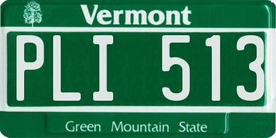 VT license plate PLI513