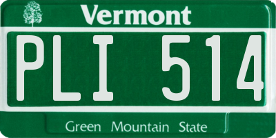 VT license plate PLI514