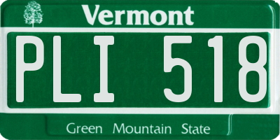 VT license plate PLI518