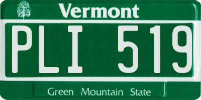 VT license plate PLI519