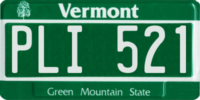 VT license plate PLI521