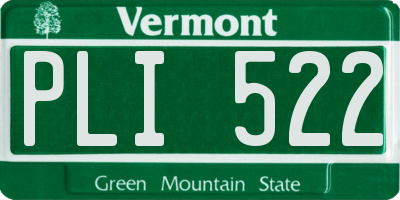 VT license plate PLI522
