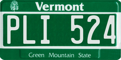 VT license plate PLI524