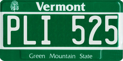 VT license plate PLI525