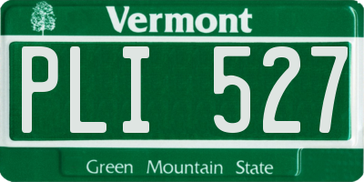VT license plate PLI527