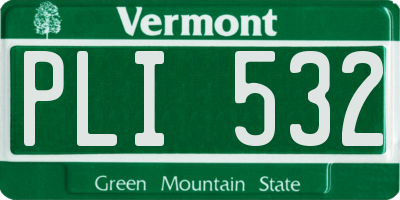 VT license plate PLI532