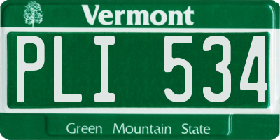 VT license plate PLI534