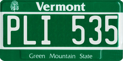 VT license plate PLI535